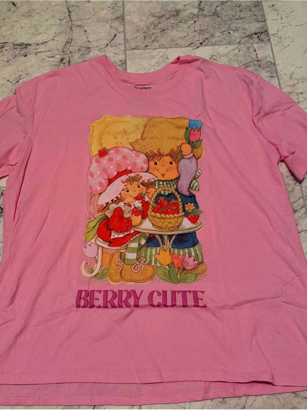 Pink 'Berry Cute' Short Sleeve Graphic Tee - Pink
